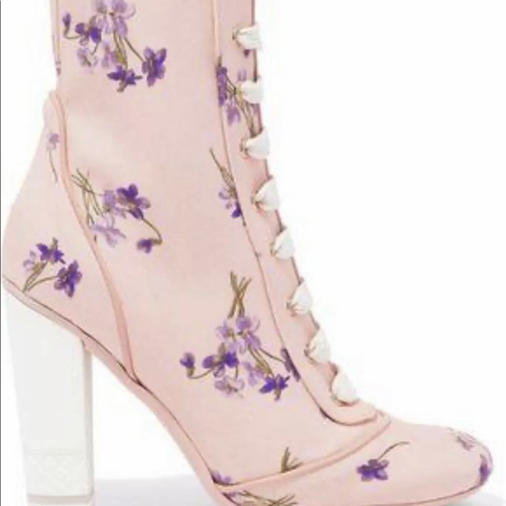 Red V Valentino Floral Boots